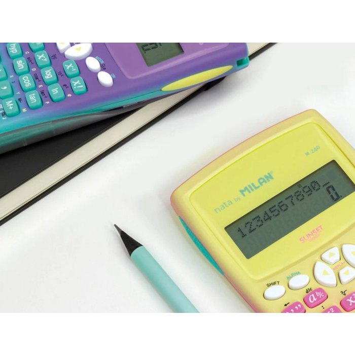 Milan Calculadora Científica M240 Sunset Rosa/Amarillo - 240 Funciones, 10+2 Dígitos, Tapa Translúcida, 2 Líneas 3