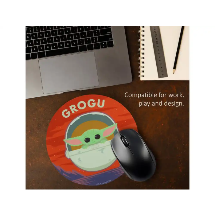 Wondee Alfombrilla de Ratón Redonda Grogu Mandalorian Antideslizante 200 mm Control Preciso Cómoda Lavable 4