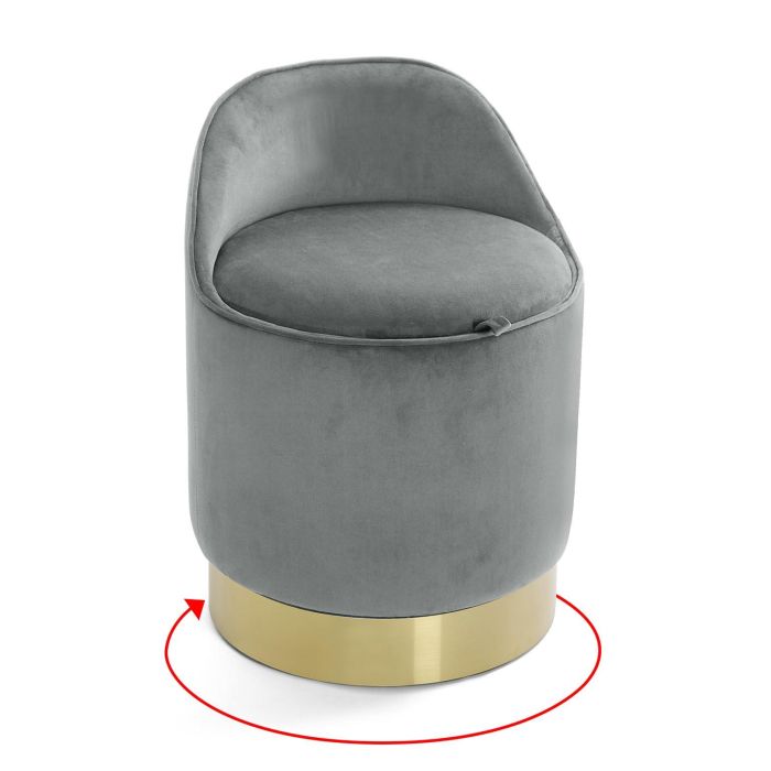 Puff Gris / Dorado Almacenaje Versa 40X55CM (2 Unidades) 3 Puff Gris / Dorado Almacenaje Versa 40X55CM (2 Unidades) 3