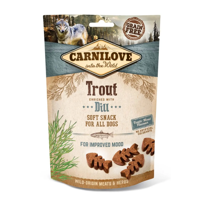 Carnilove Snack Semi Húmedo para Perros Sabor Trucha y Eneldo 10x200 g
