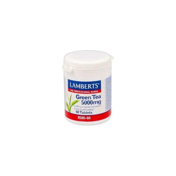 LAMBERTS Té Verde Estandarizado con Catequinas y L-Teanina 5000 mg - 60 Comprimidos Apto Veganos