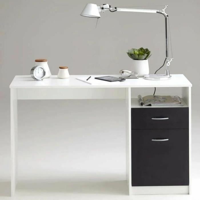 Escritorio FMD JACKSON  Blanco Negro 123 x 76,5 x 50 cm Madera 2