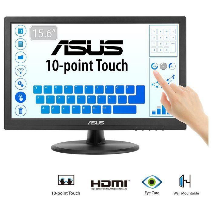 Asus VT168HR Monitor Táctil 15.6" HD 10 Puntos Multitáctil HDMI VGA USB Anti-parpadeo Luz Azul Baja compatible Windows 10 0 Asus VT168HR Monitor Táctil 15.6" HD 10 Puntos Multitáctil HDMI VGA USB Anti-parpadeo Luz Azul Baja compatible Windows 10 0