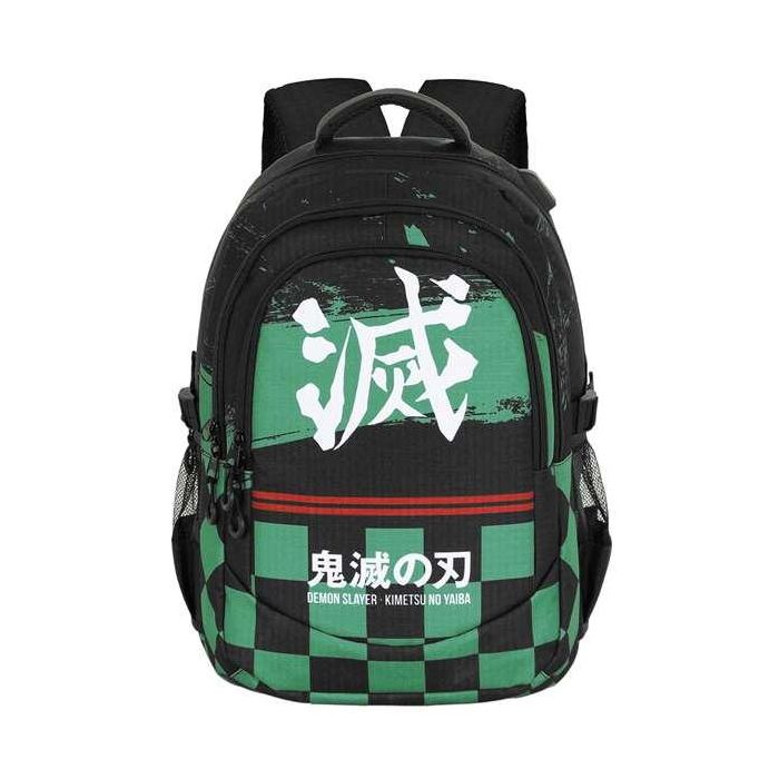 Karactermania Mochila Demon Slayer Run. Plus FAN Su, Gran Capacidad, 3 Compartimentos, Puerto USB, Repelente Líquidos, 44x34x21 cm