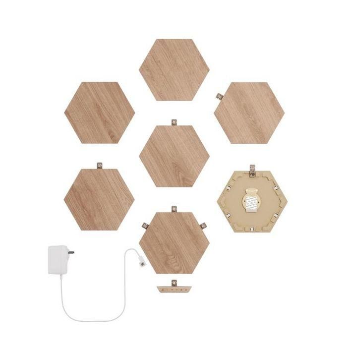 Nanoleaf Hexagons Starter Kit 7PK Paneles de Iluminación Inteligente Modulares con Acabado Madera 1 Nanoleaf Hexagons Starter Kit 7PK Paneles de Iluminación Inteligente Modulares con Acabado Madera 1