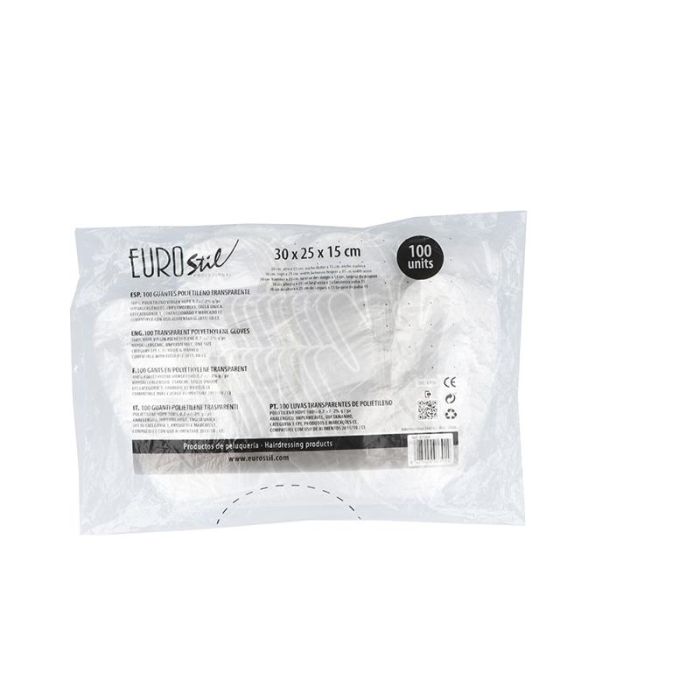 EUROSTIL Guantes desechables transparentes - Bolsa de 100 unidades
