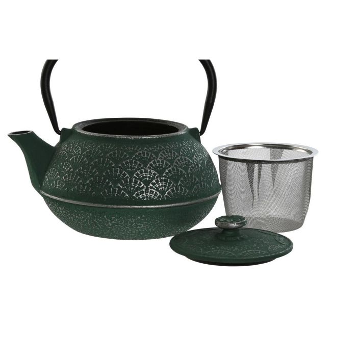 Tetera Oriental DKD Home Decor Verde Negro 15.2 x 15.7 x 17.9 cm 2