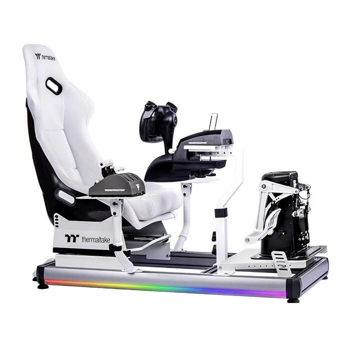 Thermaltake GSC-F50-CPASWH-01 Cabina de Vuelo GF500 Flight Simulator Cockpit Snow Blanca Aluminio 120kg 3