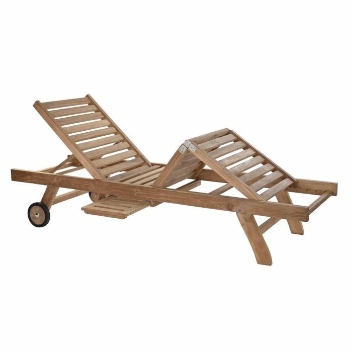 Tumbona DKD Home Decor Marrón Con ruedas Teca (200 x 65 x 36 cm) 4 Tumbona DKD Home Decor Marrón Con ruedas Teca (200 x 65 x 36 cm) 4