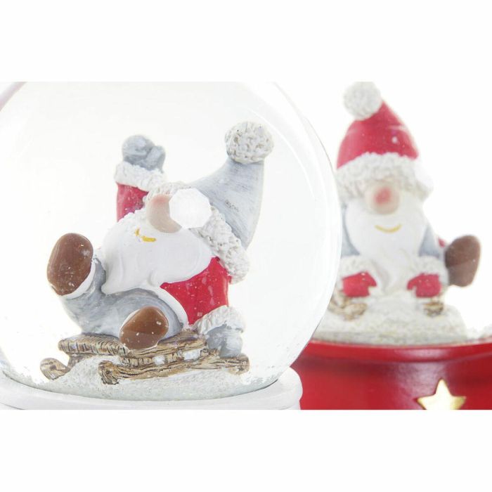 Bola de Navidad DKD Home Decor Resina Cristal Papá Noel (2 pcs) (9.5 x 9.5 x 13.5 cm) 1