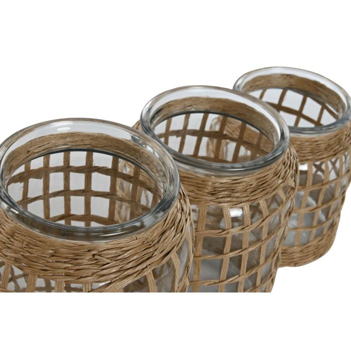 Jarrón Home ESPRIT Natural Cristal 16,5 x 16,5 x 27 cm (3 Piezas) 1 Jarrón Home ESPRIT Natural Cristal 16,5 x 16,5 x 27 cm (3 Piezas) 1