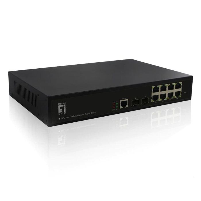 LevelOne GEL-1061 Switch Gestionado L2 Gigabit Ethernet 8 puertos RJ-45 2 SFP Montaje en rack 19" 2