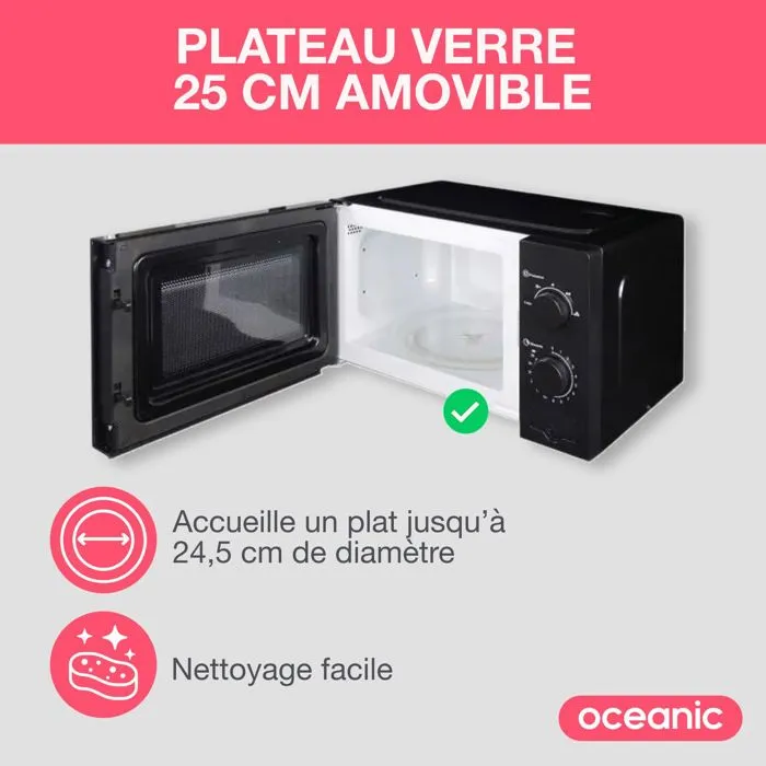 Oceanic OCEAMO20B11 Microondas Negro 20L 45.4 x 26.1 x 32.6 cm 4