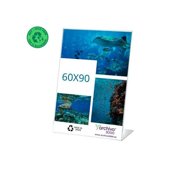 Archivo 2000 Expositor de Sobremesa L Flexible 60x90 mm Vertical PET 100% Reciclable