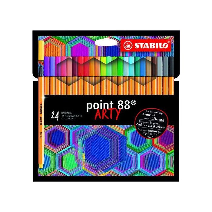Stabilo Rotulador Point 88 Punta de Fibra Estuche 24 Colores Surtidos 0.4mm