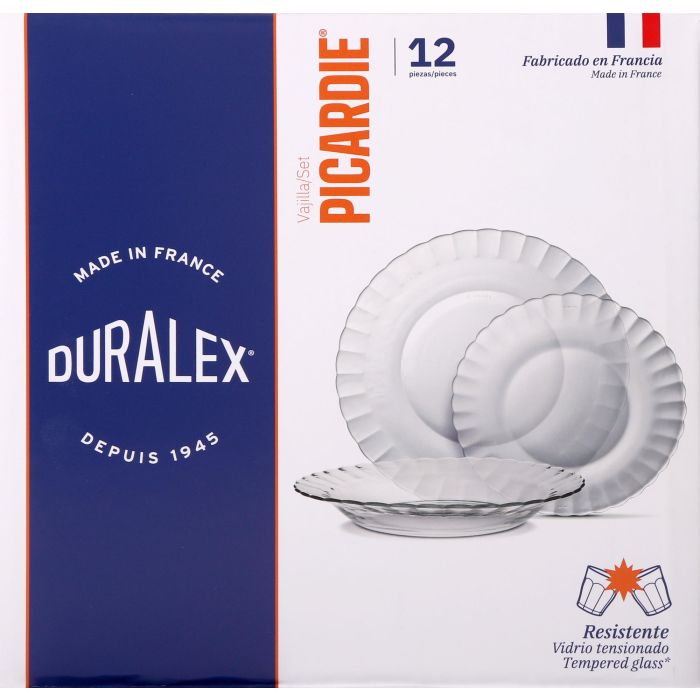 Vajilla transparente 12 piezas Duralex Picardie Ámbar (2 Unidades) 1 Vajilla transparente 12 piezas Duralex Picardie Ámbar (2 Unidades) 1