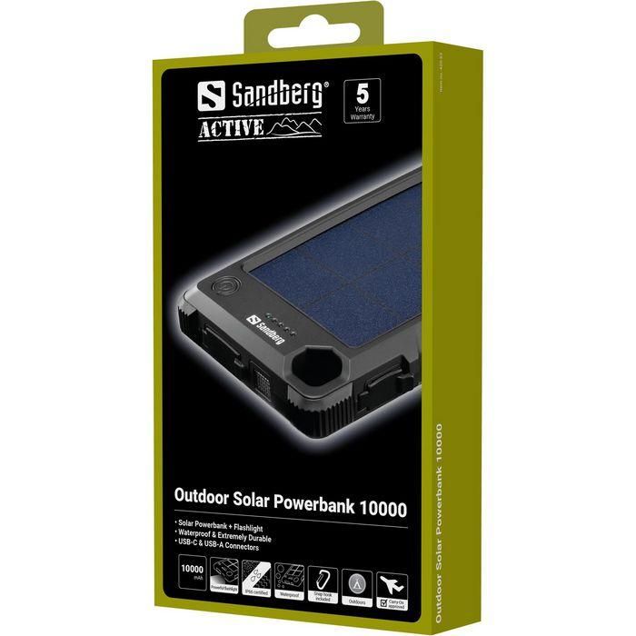 Sandberg Outdoor Solar Powerbank 10000 mAh IP66 Impermeable y Resistente para Viajes y Aventuras 3