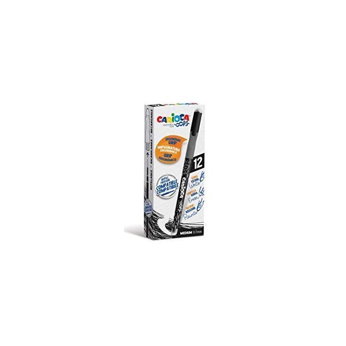 Carioca Bolígrafo Oops Monocolor Negro Caja 12 Ud Carioca Bolígrafo Oops Monocolor Negro Caja 12 Ud