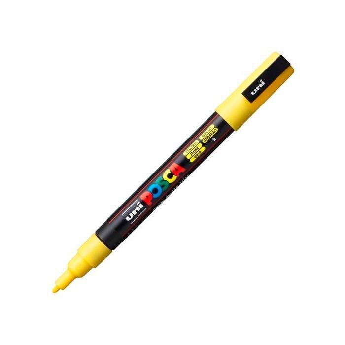 POSCA Pc-3M Marcador Punta Cónica 0,9 - 1,3 mm Amarillo - Base Agua No Tóxico