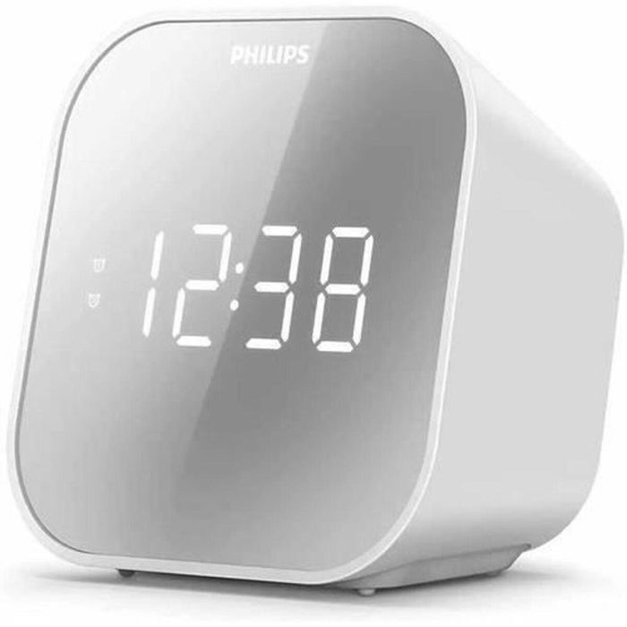 Philips TAR4406/12 Reloj despertador digital con radio FM, pantalla LED, carga USB y vibrador, color Blanco 31 Philips TAR4406/12 Reloj despertador digital con radio FM, pantalla LED, carga USB y vibrador, color Blanco 31