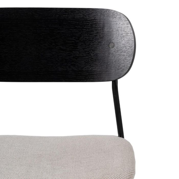 Silla Negro-Blanco Tejido-Metal Salón 49 X 53 X 80 cm