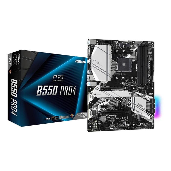 ASRock Pro4 AMD B550 AM4 ATX Motherboard con VGA/HDMI, DDR4 0 ASRock Pro4 AMD B550 AM4 ATX Motherboard con VGA/HDMI, DDR4 0