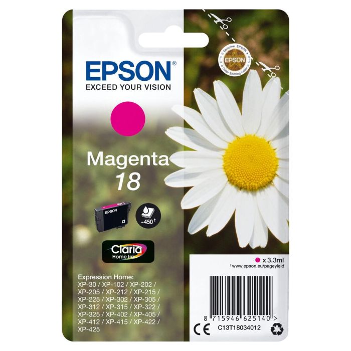 Epson Expression Home XP-102/205/305/405 Cartucho Magenta nº18 Epson Expression Home XP-102/205/305/405 Cartucho Magenta nº18