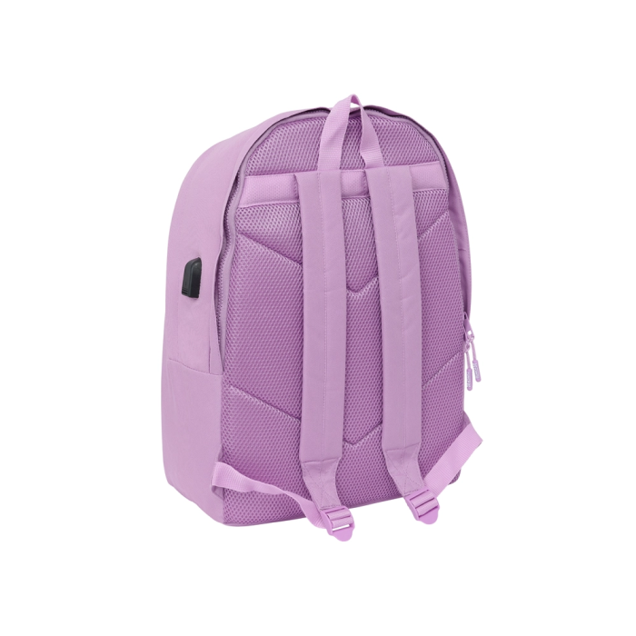 Safta Mochila Portátil 15,6" + USB Munich Básicos Lila 31x44x18 cm 1