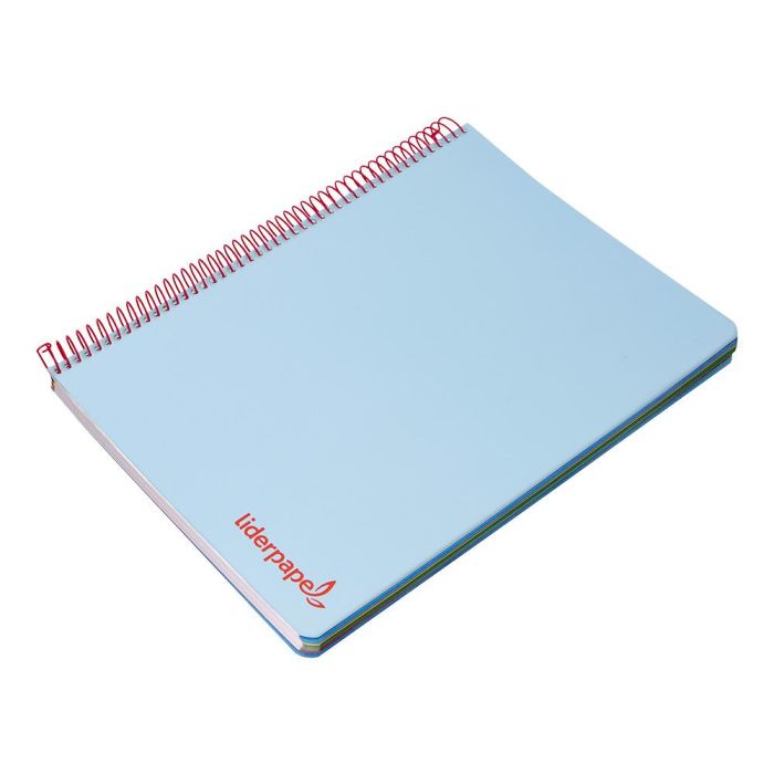 Cuaderno Espiral Liderpapel A5 Micro Wonder Tapa Plastico 120H 90 gr Cuadro 5 mm 5 Bandas 6 Taladros Color Celeste 8