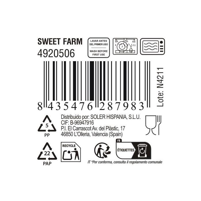 Bol Sweet Farm 500 cc 13 cm - Inde (18 Unidades) 6 Bol Sweet Farm 500 cc 13 cm - Inde (18 Unidades) 6