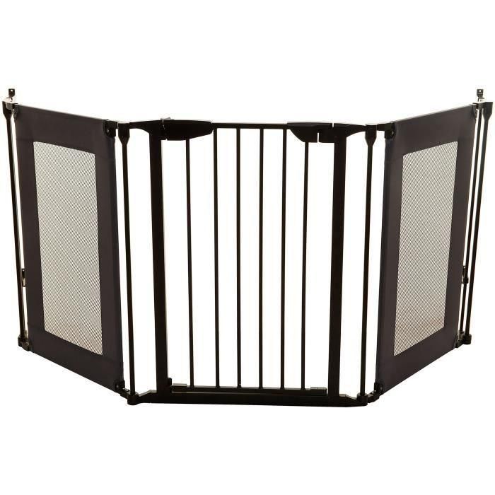 Barrera de seguridad - DREAMBABY - DENVER - 3 paneles - 85,5-200 x 74 cm - Bidireccional - Negra