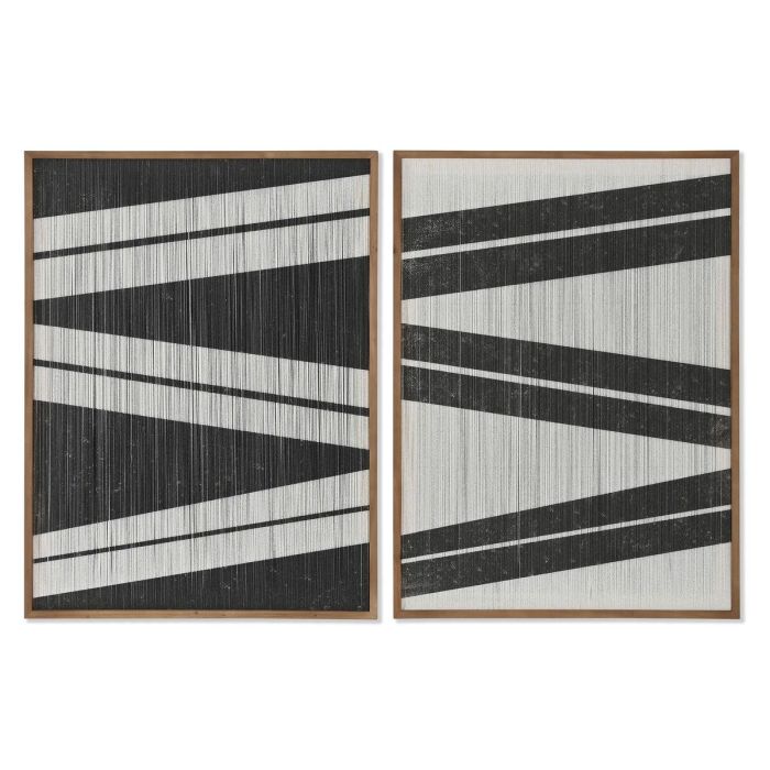 Cuadro Urban DKD Home Decor Negro Crema 3 x 80 x 60 cm (2 Unidades)