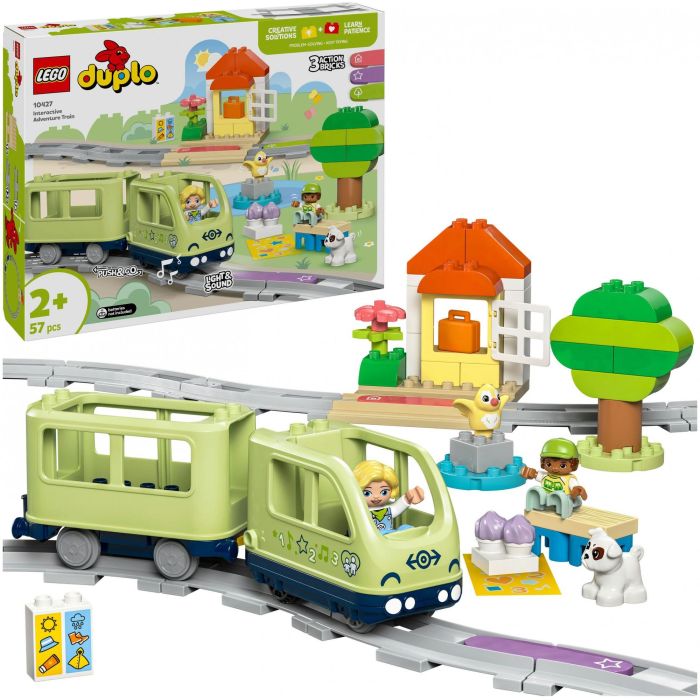 LEGO 10427 DUPLO My Town Tren de aventuras interactivo Juguetes de aprendizaje temprano para niños 2 años 10 LEGO 10427 DUPLO My Town Tren de aventuras interactivo Juguetes de aprendizaje temprano para niños 2 años 10