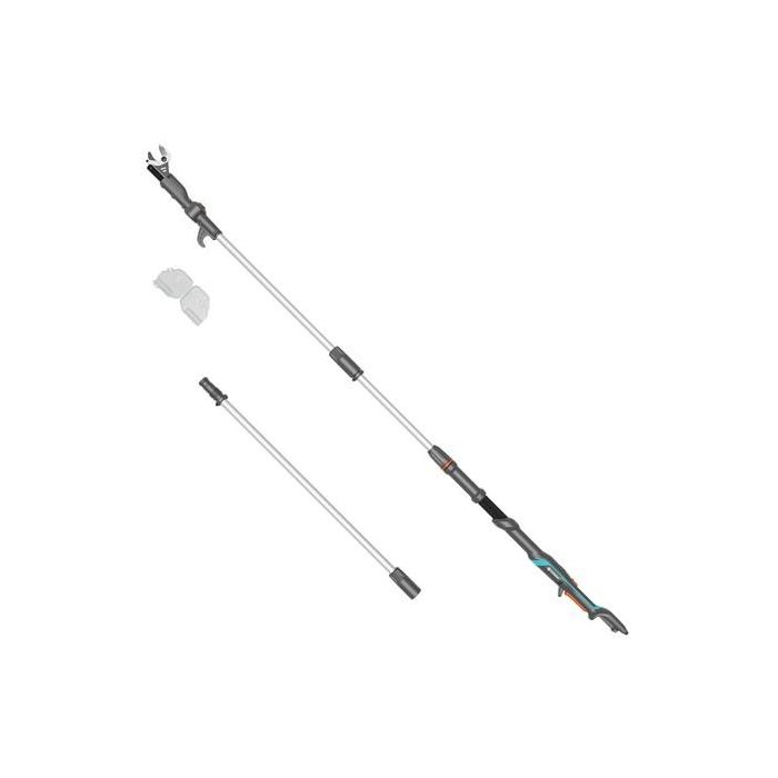 Gardena 360/18V P4A Tijeras de Poda Telescópicas a Batería HighCut, 18V, Corte 2.8cm, Mango Ergonómico, Cuchilla Acero