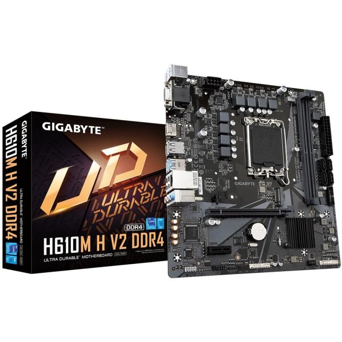 Gigabyte H610M H V2 Placa Base LGA 1700 DDR4 para Intel Core i9/i7/i5/i3/Pentium/Celeron