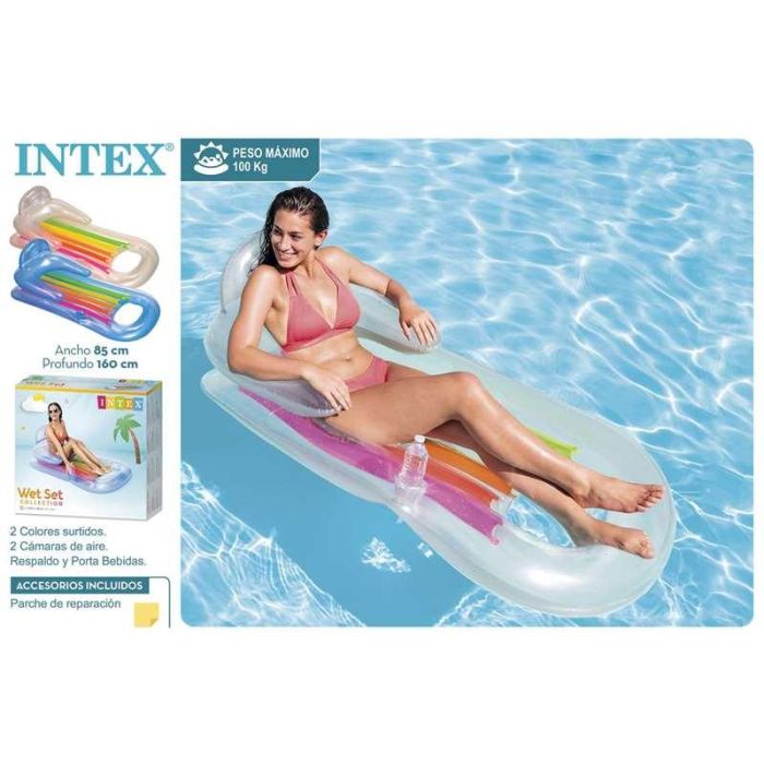 Intex Colchoneta Sillón con Posa Vasos 160x85 cm - Modelos Surtidos 6