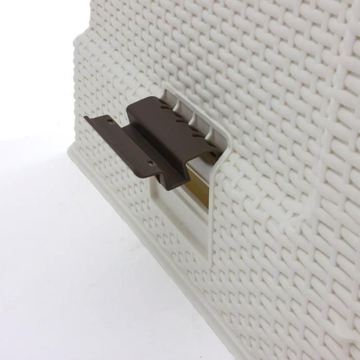 Curver Baño Bandeja Extensible para Gatos con Pala y Compartimento - Estilo Ratán - Blanco Marfil 4 Curver Baño Bandeja Extensible para Gatos con Pala y Compartimento - Estilo Ratán - Blanco Marfil 4