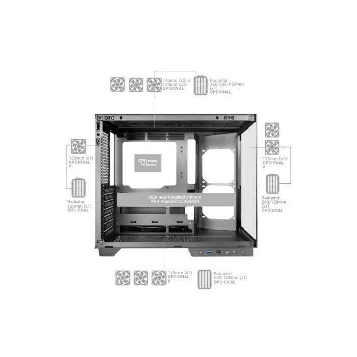 Caja Gaming Semitorre Mars Gaming MC-MIRAGE/ Blanca 3 Caja Gaming Semitorre Mars Gaming MC-MIRAGE/ Blanca 3