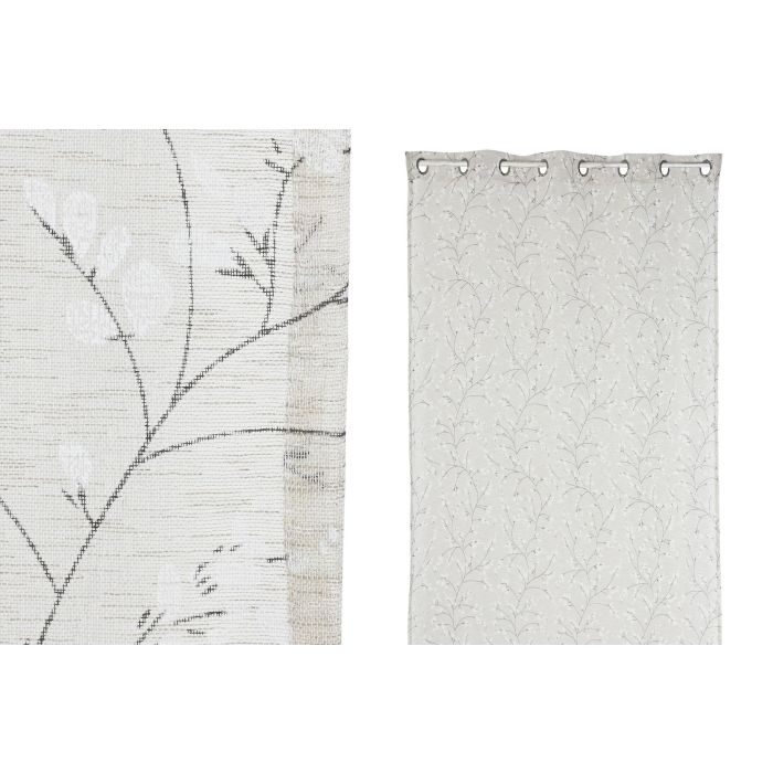 Cortina Romantico DKD Home Decor Beige 260 x 140 cm (2 Unidades)