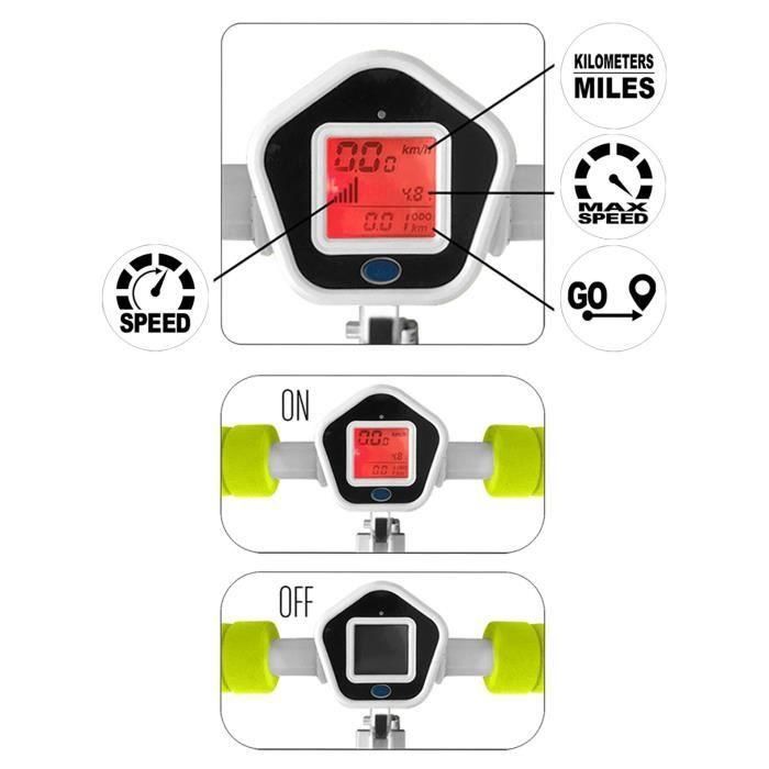 Control Skids Patín Plegable Scooter con Velocímetro y Luz de Fondo, ABEC 5, Altura Ajustable para Niños Azul 3