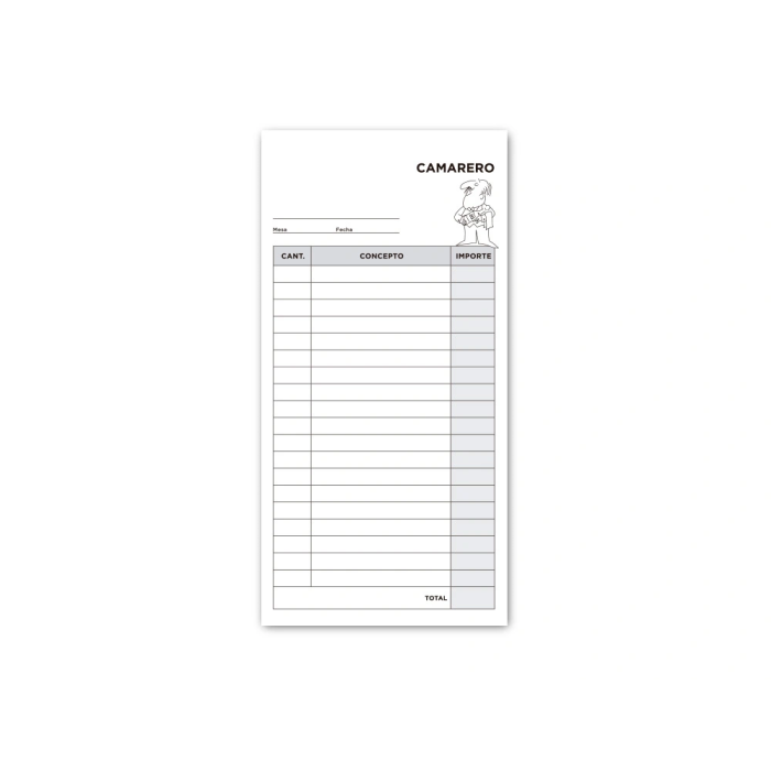 Liderpapel Talonario Camarero Original y Copia T214 3/Fº 102x205mm 2