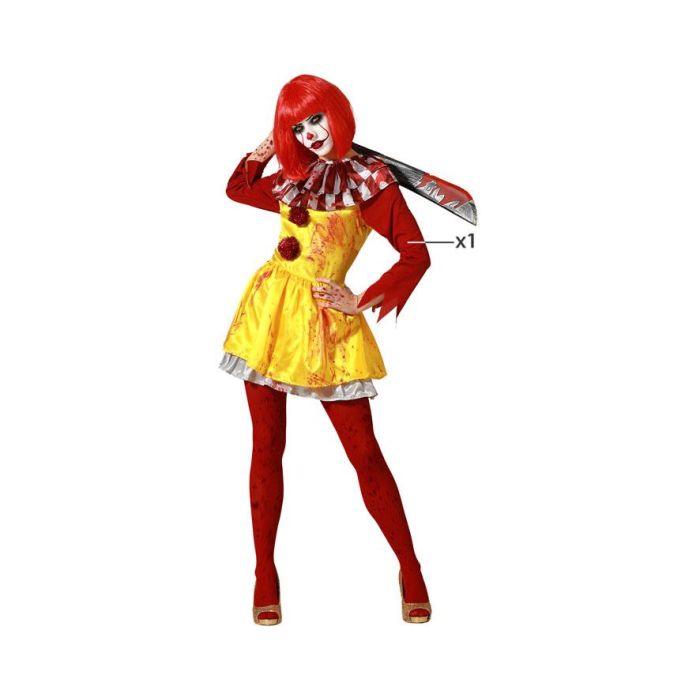 Disfraz Payaso Amarillo Halloween Mujer Adulto XS-S Disfraz Payaso Amarillo Halloween Mujer Adulto XS-S