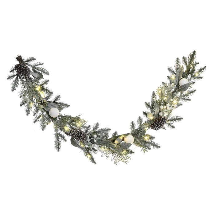 Guirnalda Navidad Alpina DKD Home Decor Verde Blanco 13 x 152 x 25 cm (2 Unidades) 1