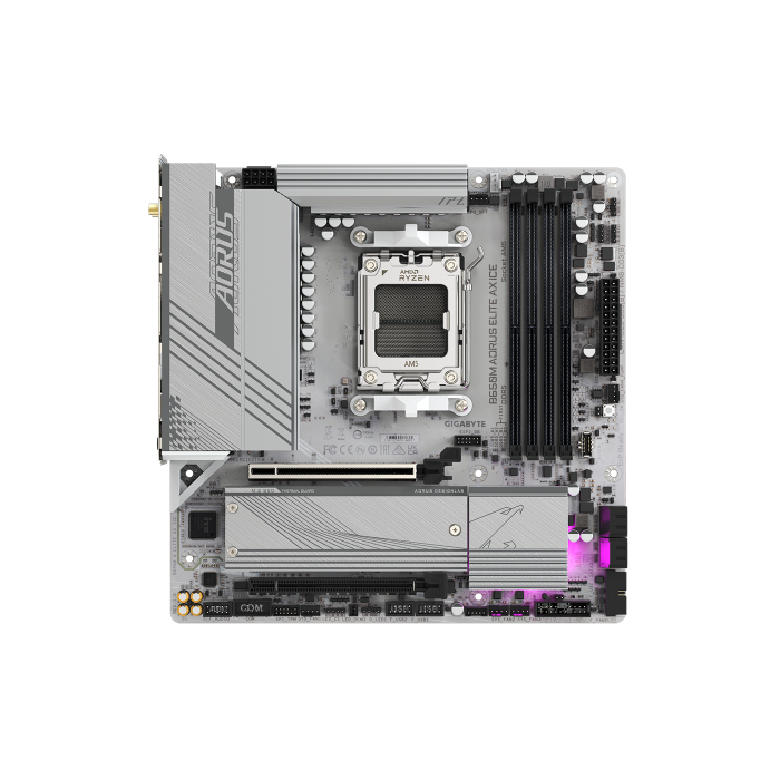 GIGABYTE B650M AORUS ELITE AX ICE Placa Base AMD B650 Socket AM5 micro ATX con Wi-Fi 6E, VRM 12+2+2 fases, M.2 PCIe 5.0, DDR5 8000MHz 1 GIGABYTE B650M AORUS ELITE AX ICE Placa Base AMD B650 Socket AM5 micro ATX con Wi-Fi 6E, VRM 12+2+2 fases, M.2 PCIe 5.0, DDR5 8000MHz 1