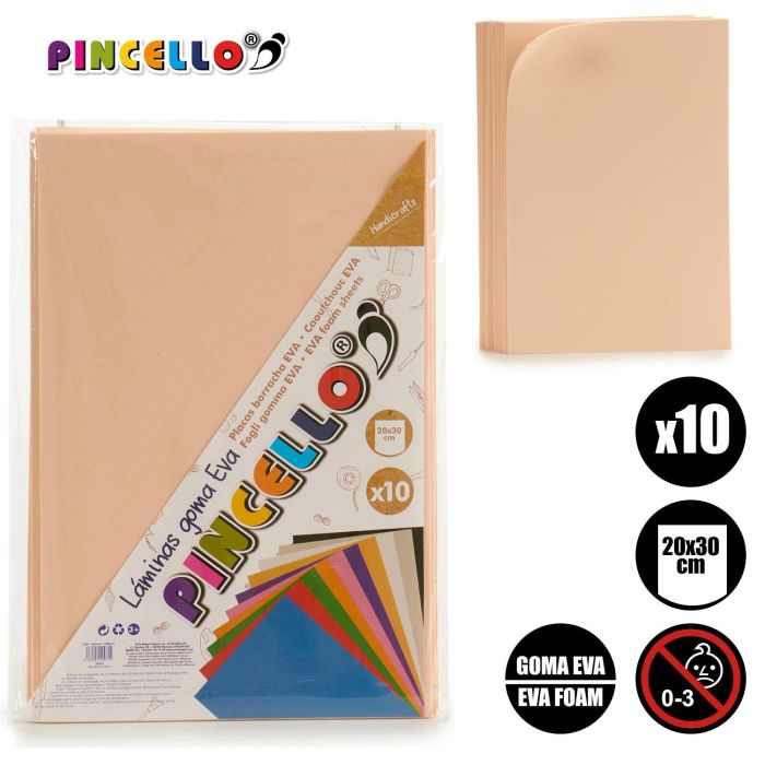 Juego 10 Laminas Goma Eva Carne 20X30Cm Pincello (24 Unidades) 3 Juego 10 Laminas Goma Eva Carne 20X30Cm Pincello (24 Unidades) 3