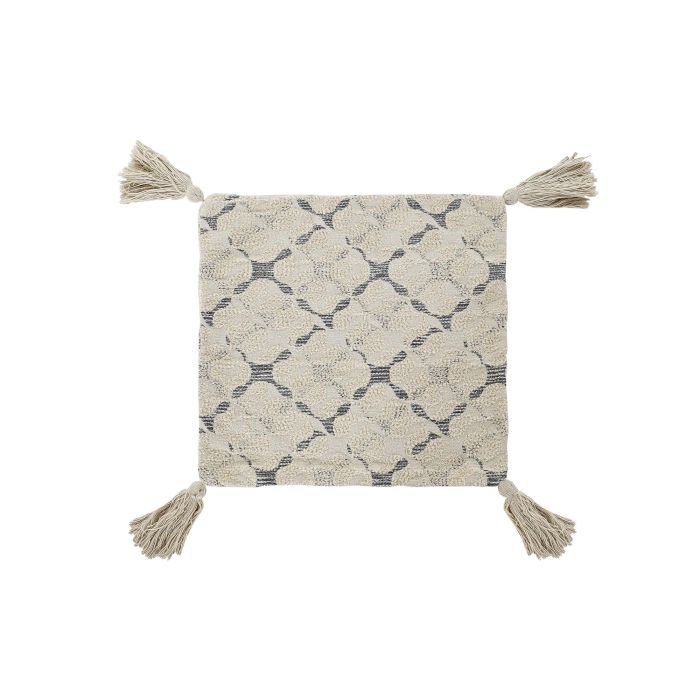 DKD Home Decor Funda Cojín 60x60 cm Beige Algodón/Poliéster con Flecos (4 Unidades) 3