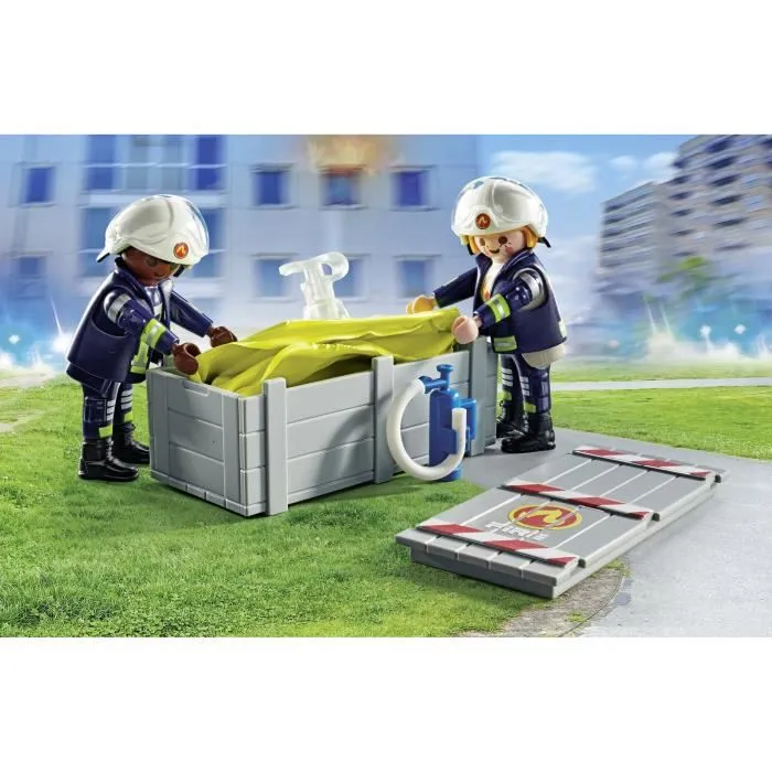 Playmobil Bomberos Con Colchoneta 71465 Set de Rescate para Niños +4 Años 2