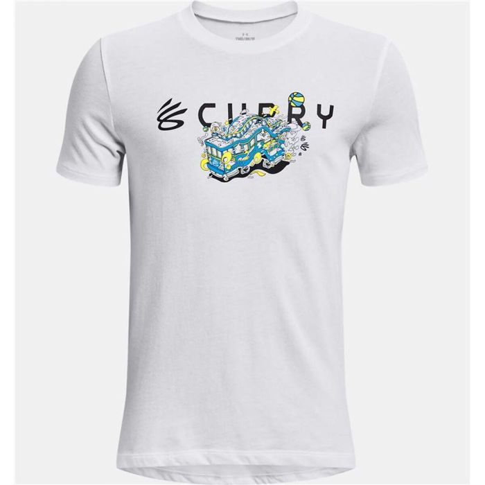 Camiseta de Manga Corta Niño Under Armour Curry Trolly Blanco 2