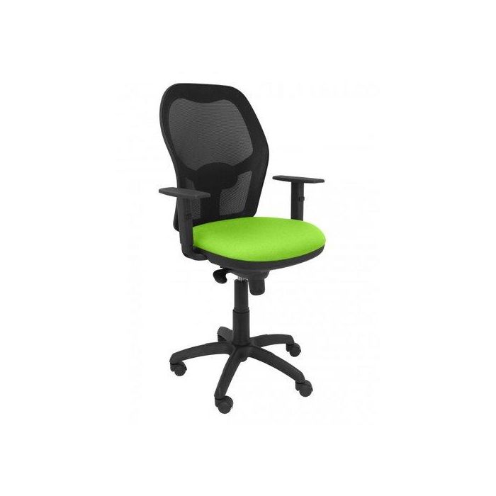 Silla Piqueras Y Crespo Jorquera Brazos Regulables Mecanismo Sincro Con Regulador De Tension Respaldo De Malla Negra Y Asiento Tapizado Bali Verde Pistacho