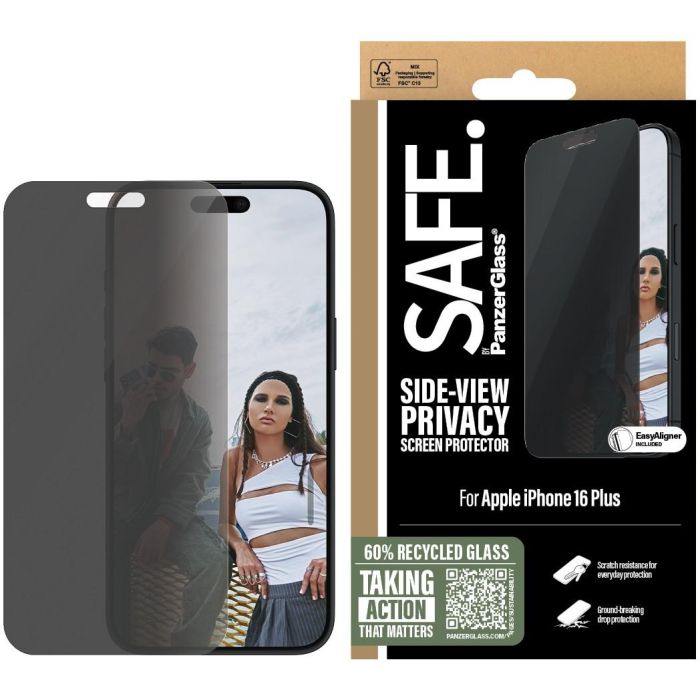PanzerGlass SAFE Privacy iPhone 16 Plus UWF Protector de Pantalla para iPhone 16 Plus y 15 Plus Transparente 1